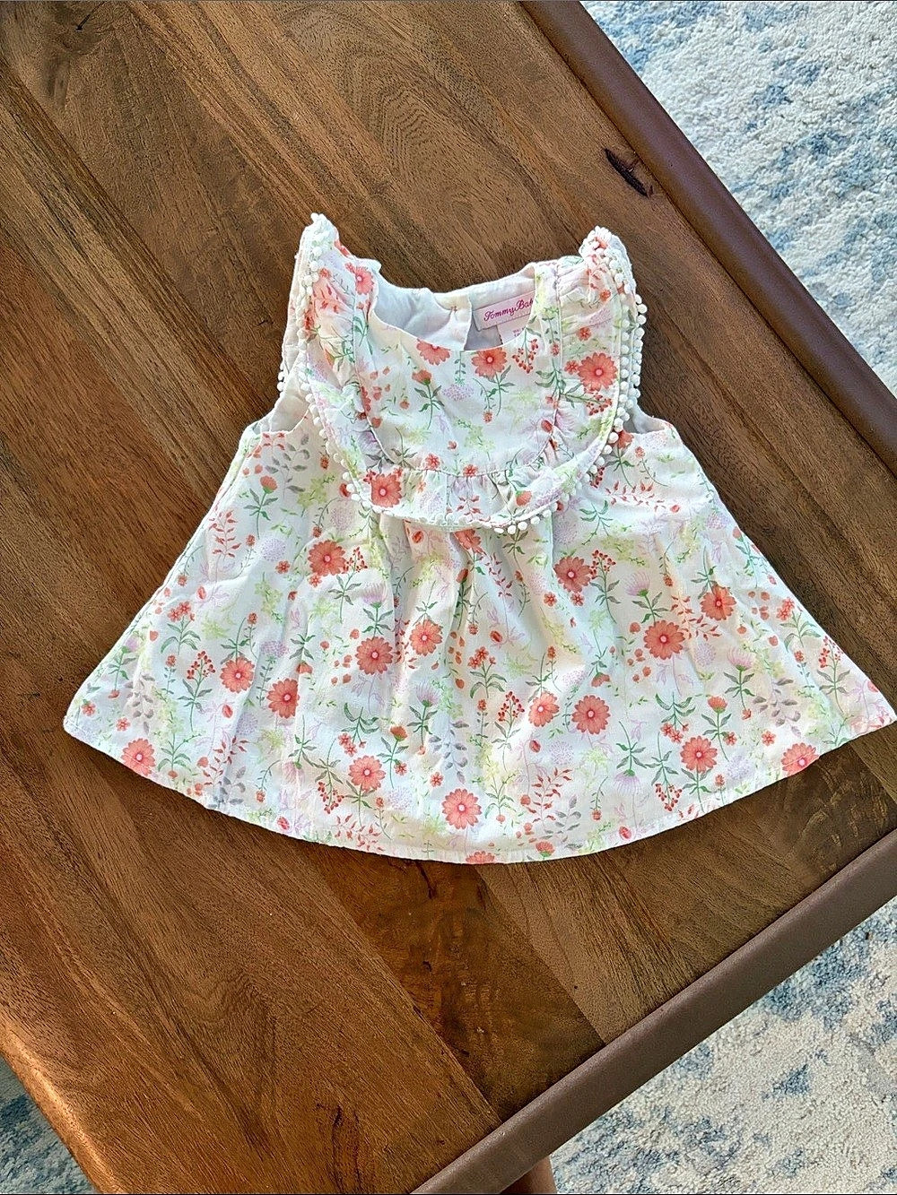 Tommy Bahama Baby Girls Floral Pom-Pom Trim Sundress